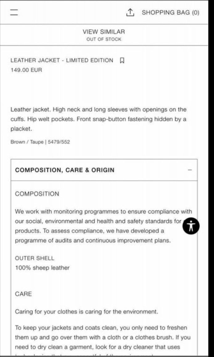 Продам натуральную кожанную куртку ZARA LIMITED.