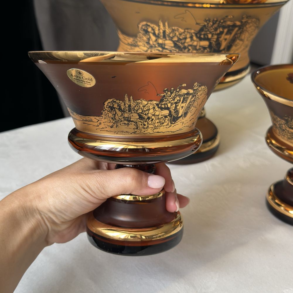Astra Gold Bohemia чаши вазы фруктовница сервиз