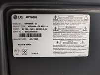 Телевизор плазменный LG диагональ экрана 107см HDMI