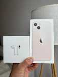 Айфон 13 розовый в подарок Air pods