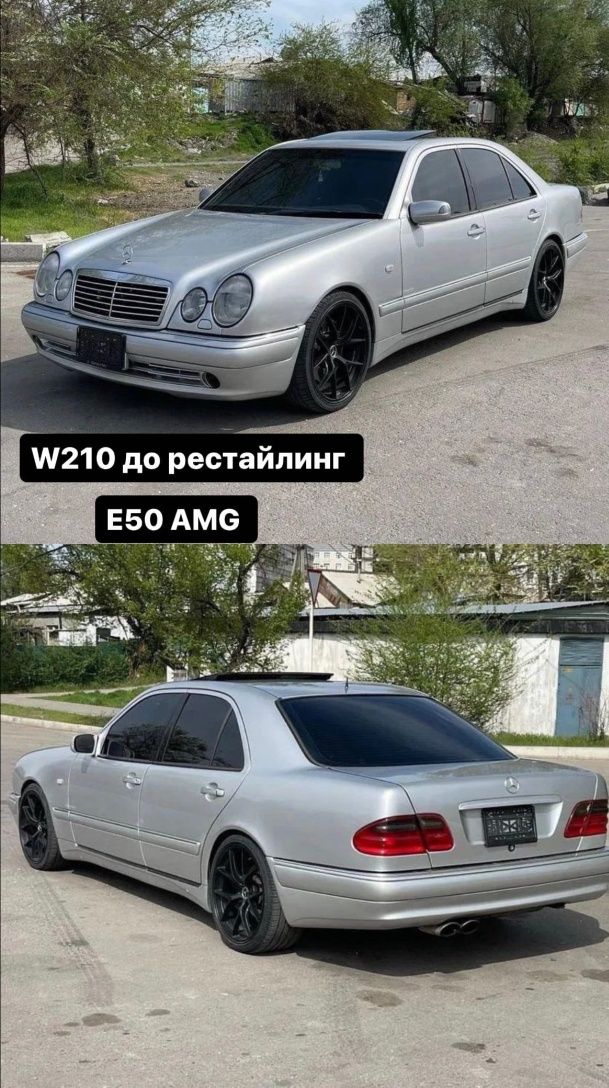 Пороги Бампер передний Мерседес w210 AMG "Аналог"