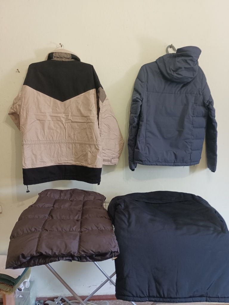 Фирменные куртки Adidas и Columbia, теплые жилетка и куртка.