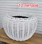 Кашпо из искусственного ротанга