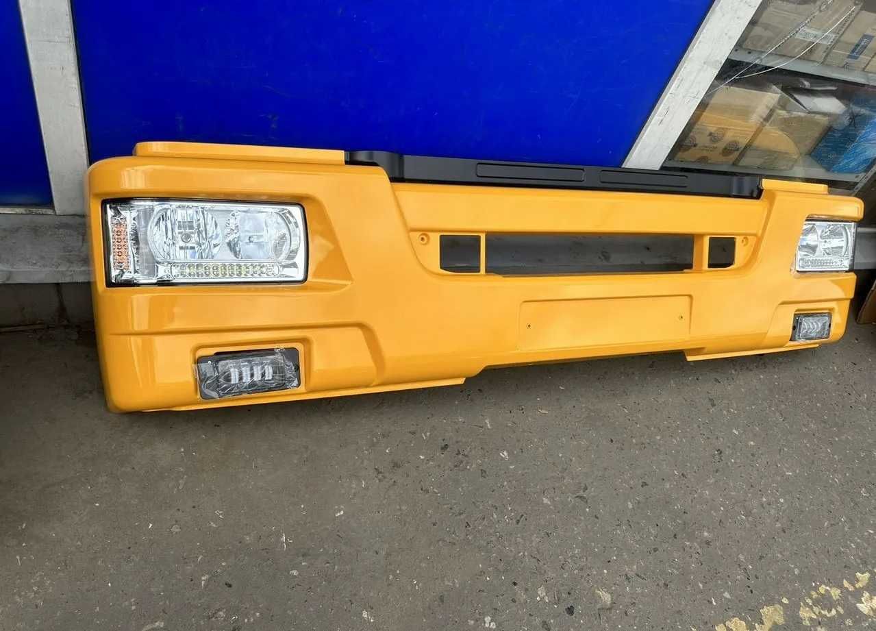 Бампер КАМАЗ-65115 Желтый, НОВЫЙ передний пластиковый бампер КАМАЗ