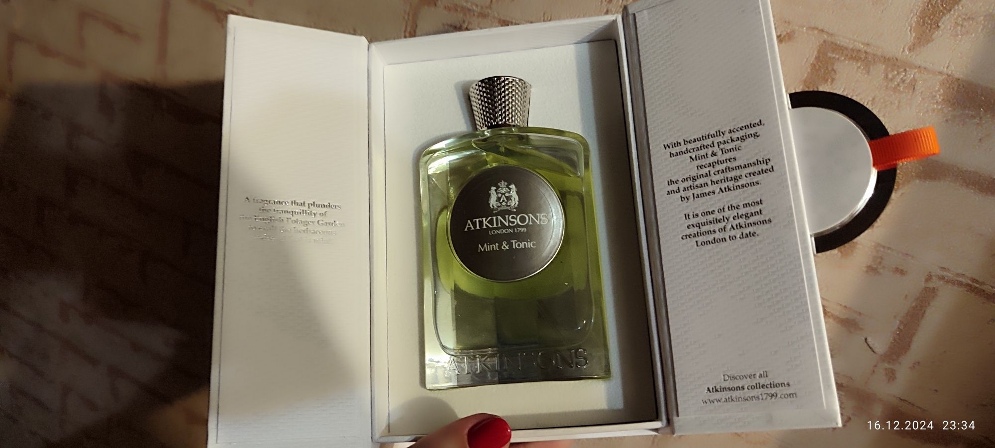 Парфюмерная вода. Atkinsons mint & tonic
