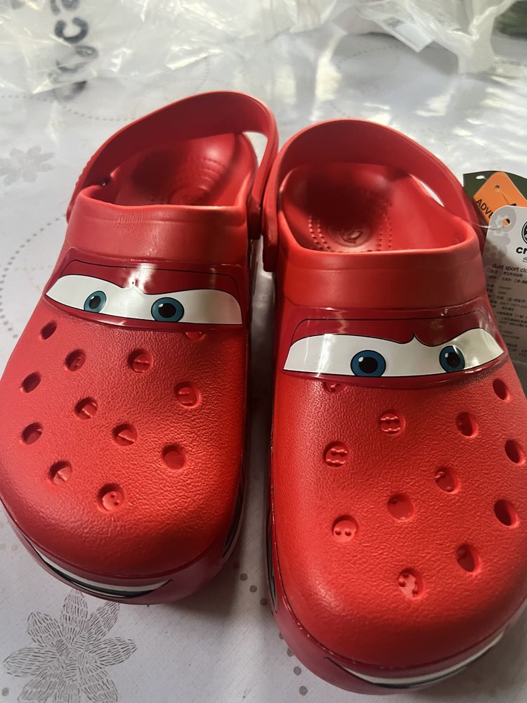 Сабо Crocs красно желтый