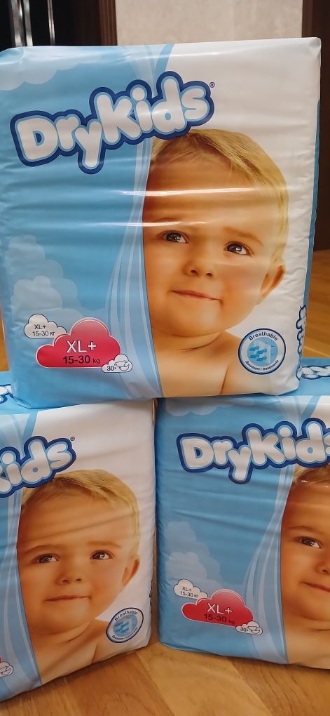 Памперсы  подгузники DryKids размер XL+