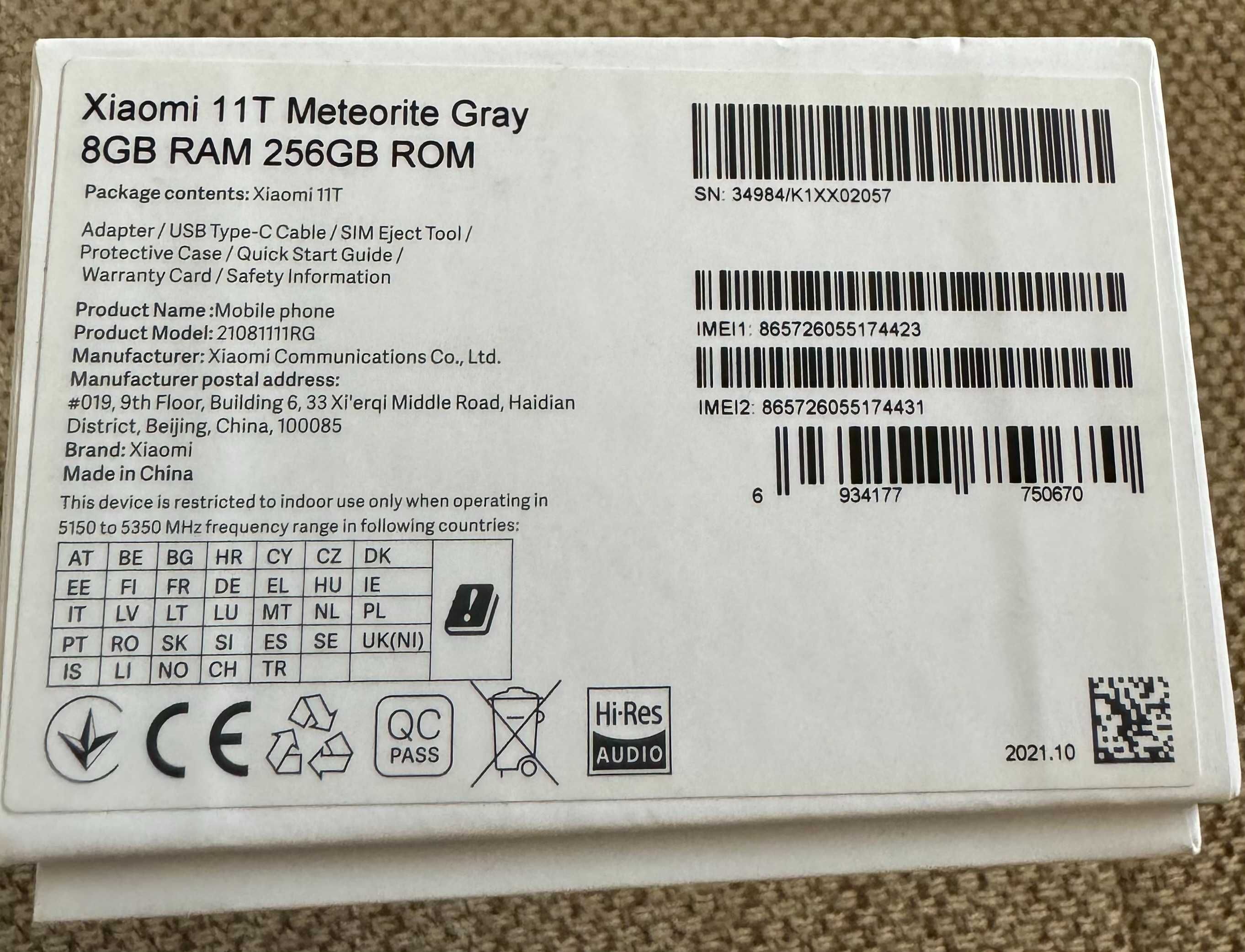Продам сотовый телефон Xiaomi 11T, в идеальном состоянии