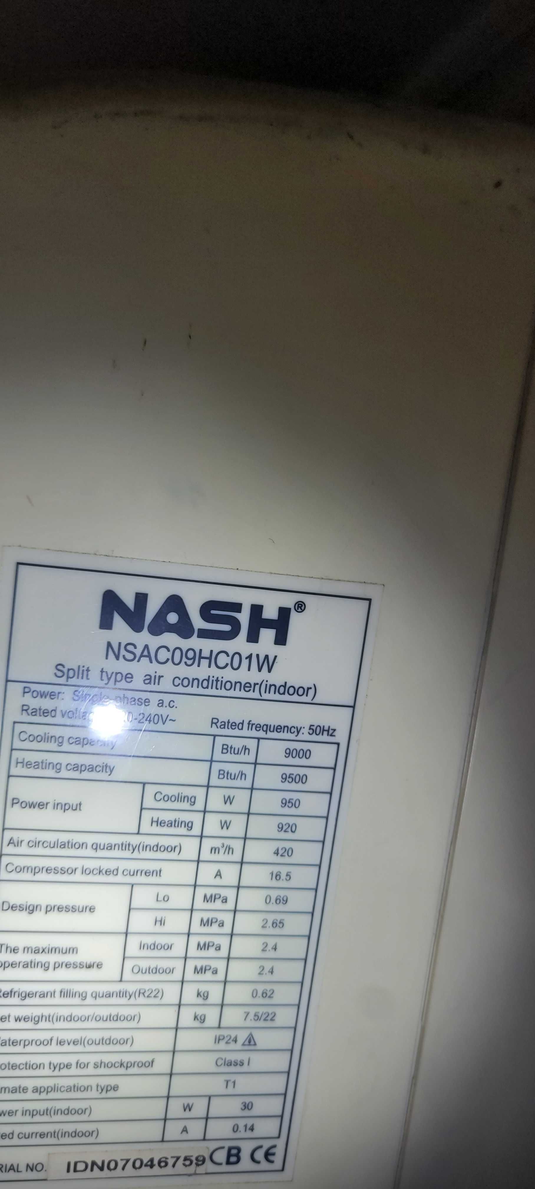 Кондиционер, сплит 9ка, б/у, установлен, можно проверить работу.