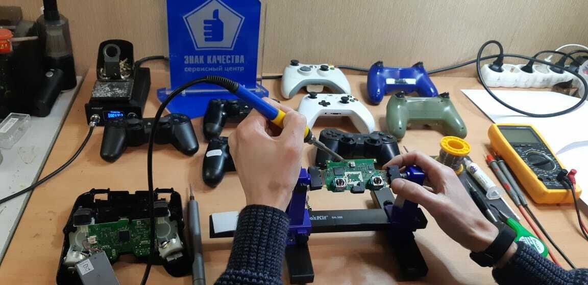 Ремонт джойстиков DualSense PS5, DualShock PS4, XBOX