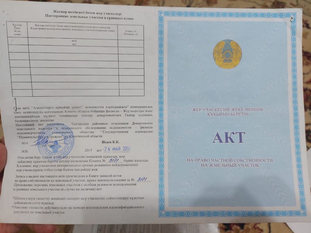 Продам земельный участок