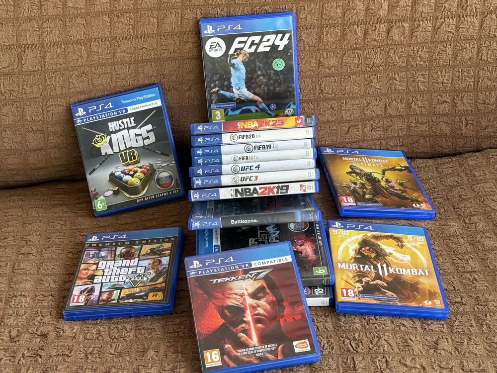 Игры для PlayStation 4 диски,MK11,Tekken 7,GTA5,UFC4,FC24,NBA 2K23/19
