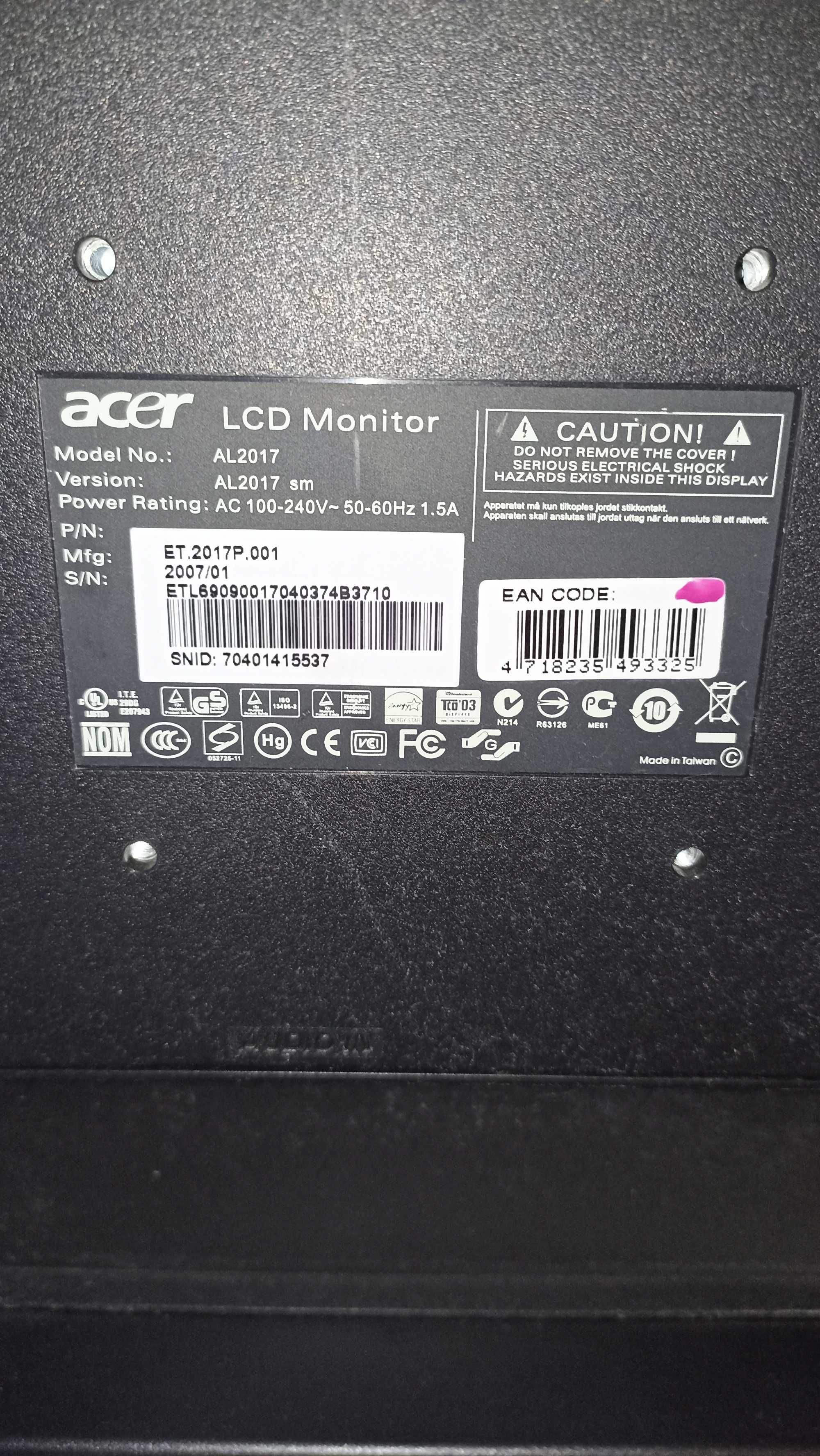 Монитор 20" Acer AL2017
