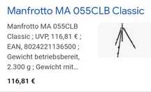 Штатив фото видео Manfrotto MA 055CLB Classic