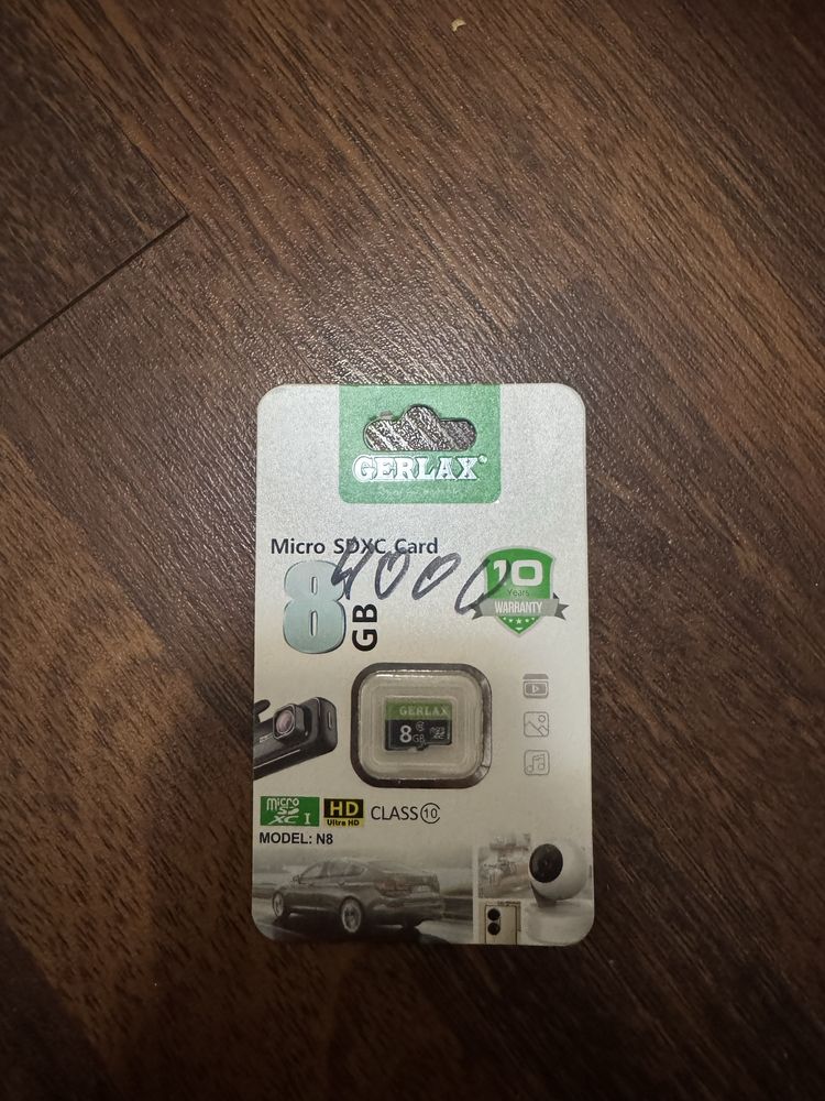 карта памяти Gerlax Micro SD Card N8 объемом 8 ГБ