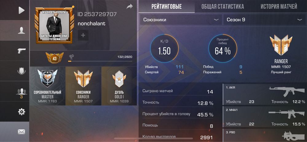 Продам аккаунт standoff 2 с мастером
