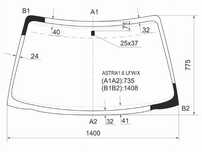 Стекло лобовое Opel Astra