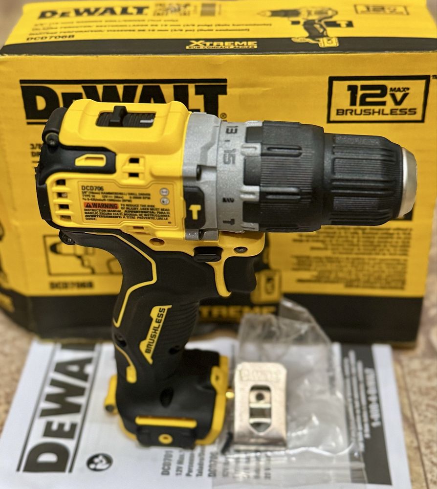 Бесщеточная ударная дрель-шуруповерт DCD706, made in Мехісо, оригинал