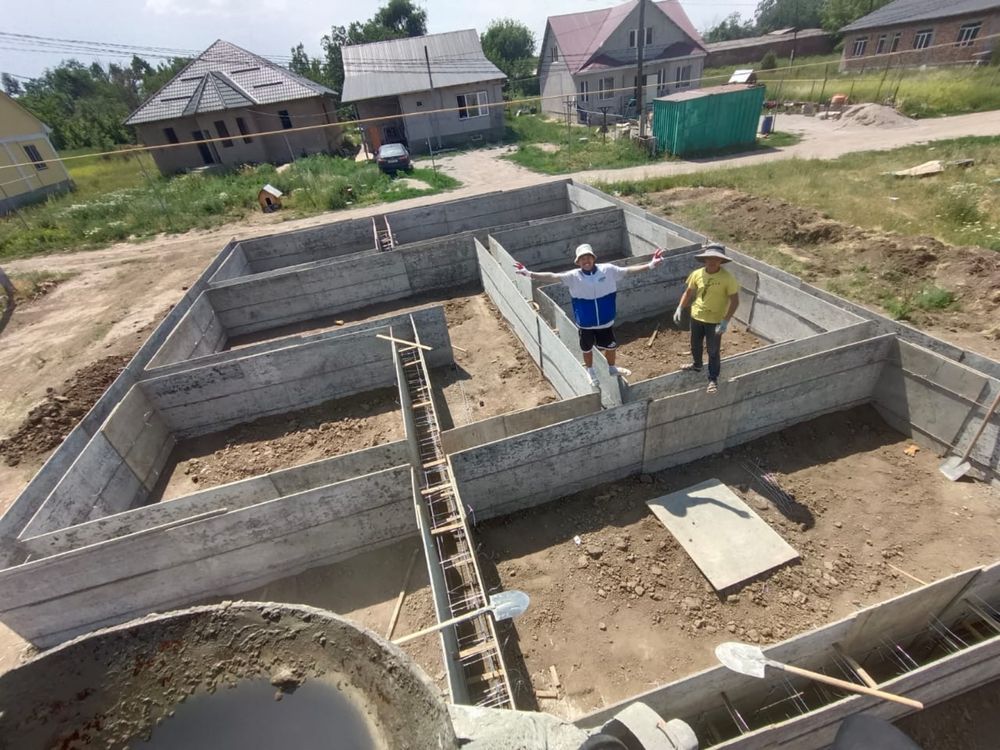 Бетон Фундамент Ленточый Заливка Залить Бетон Алматы Строители