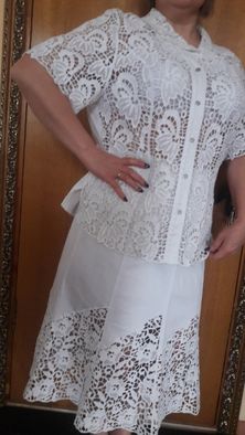 Продам классный джинсовый белый костюм