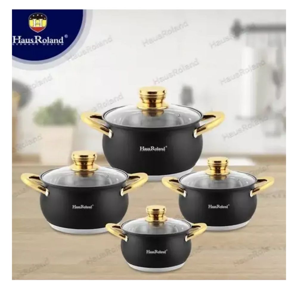 Haus Roland набор кастрюля ТОРГ НОВЫЙ HR131-7 нержавеющая сталь 4 в 1