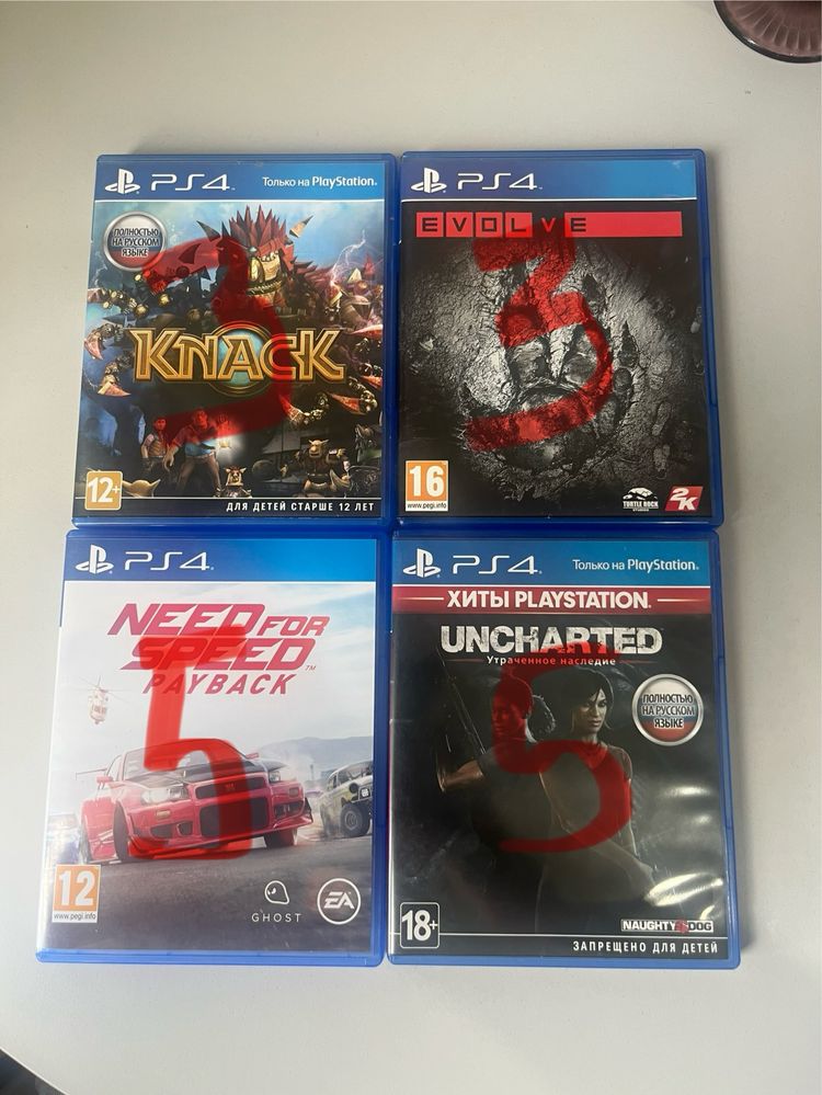 Продам игры на Sony PlayStation 4