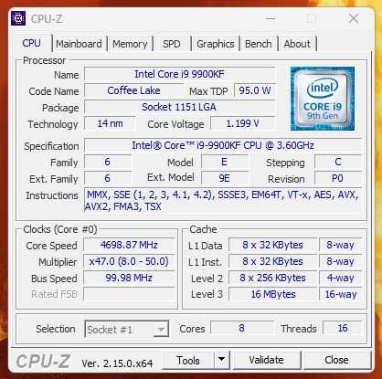 i9 9900K на матплате ASUS ROG Maximus XI Hero (Z390). 64ГБ DDR43200