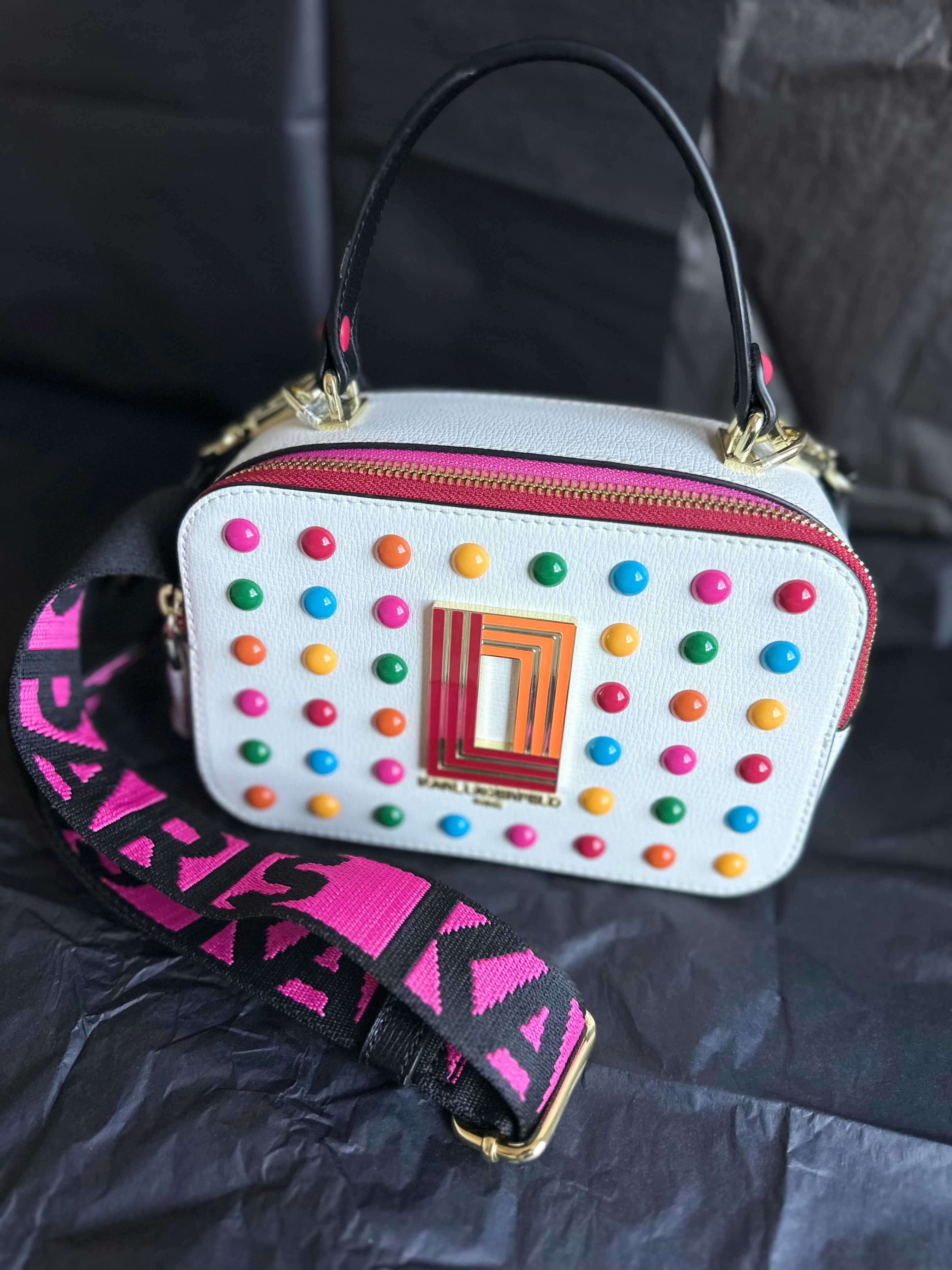 Оригинальная сумка Karl Lagerfeld Simone Studded Camera Crossbody.