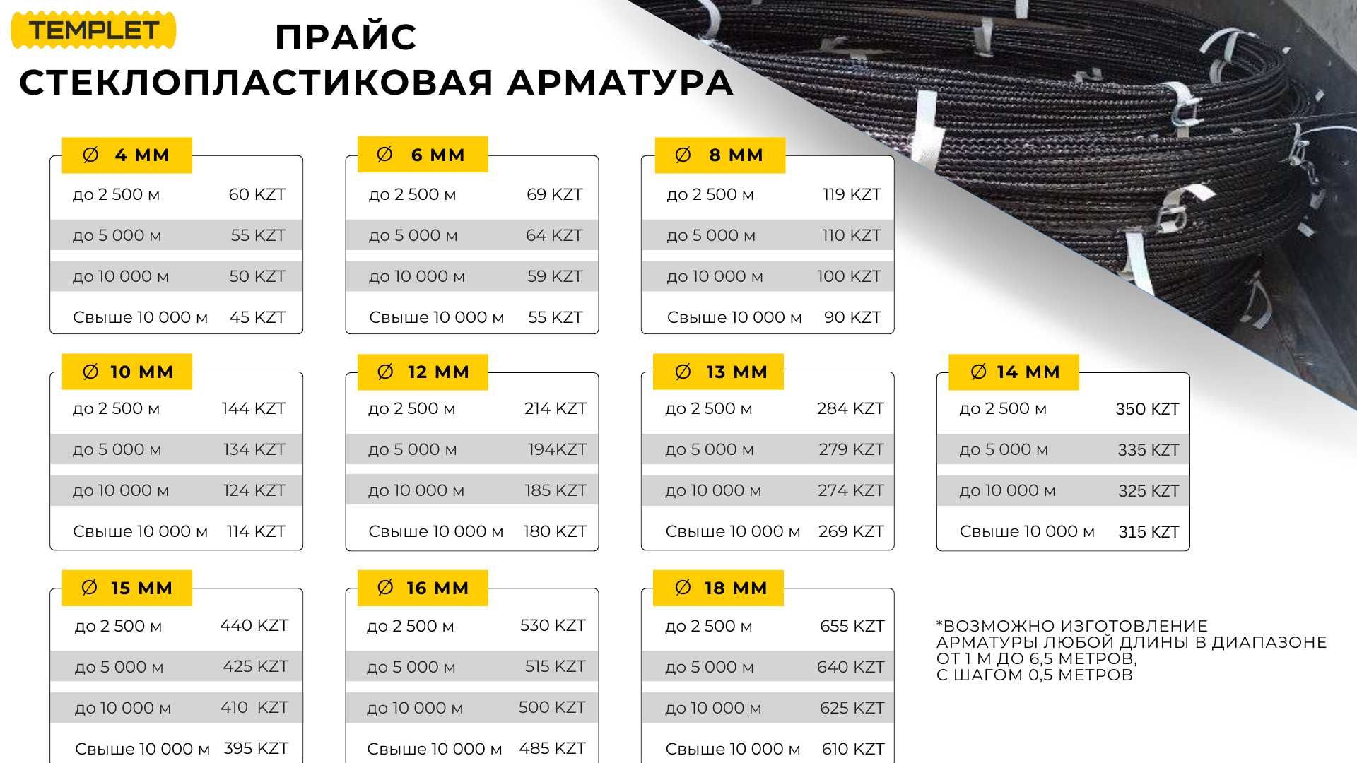 Стеклопластиковая арматура для парников и колышек, d4-22 мм по ГОСТу