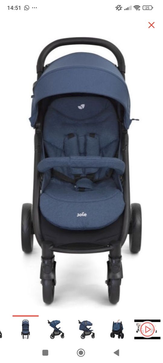 Коляска прогулочная Joie Litetrax 4, синий цвет