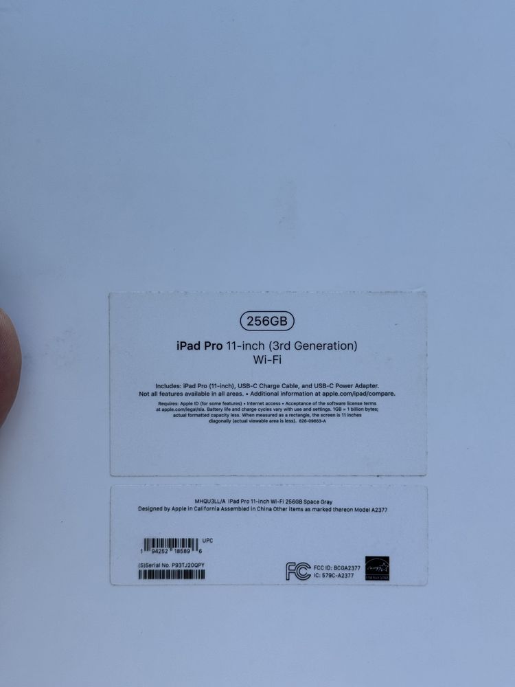 Ipad pro 11inc 3-rd generation 256gb