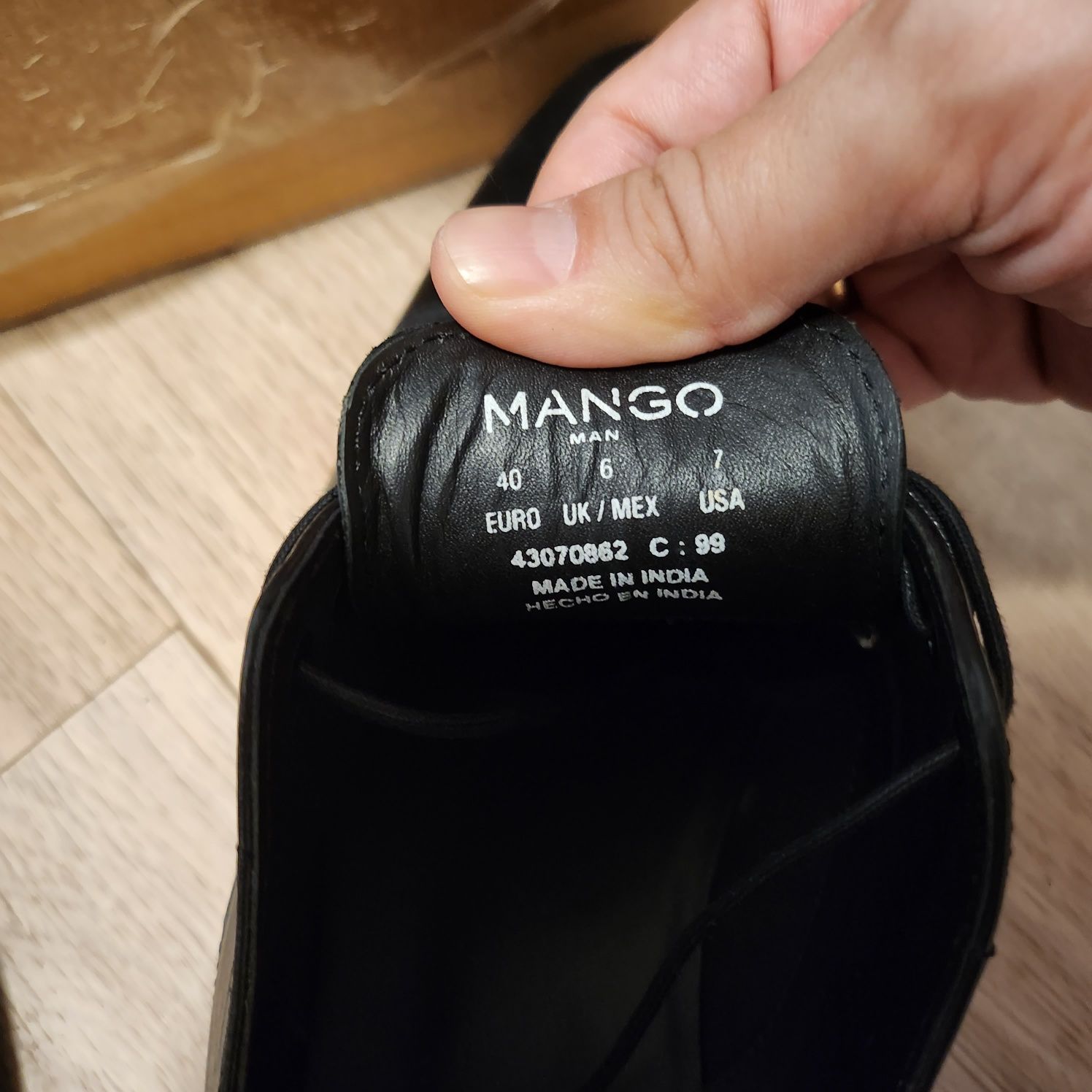 Туфли Mango Man размер 40. На стопу 25-26 см