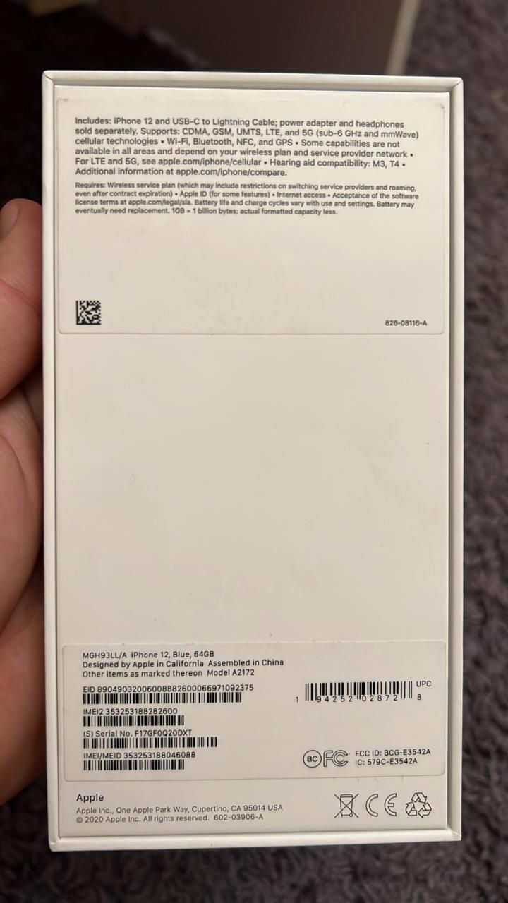Айфон 12 blue,64GB