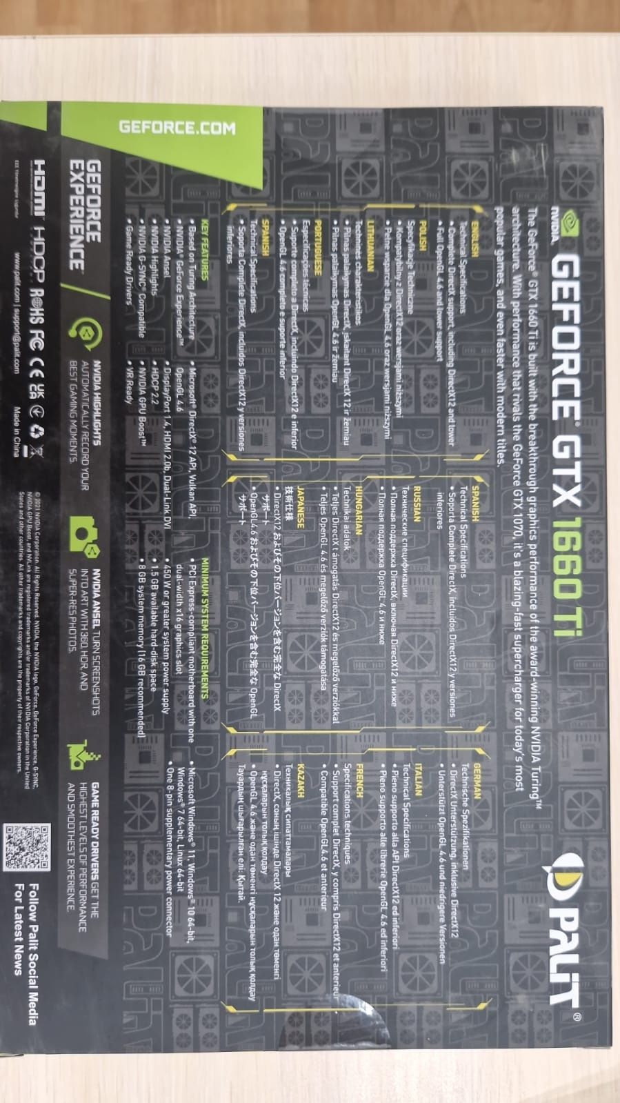 PALiT Geforce GTX 1660 Ti Dual 6 GB