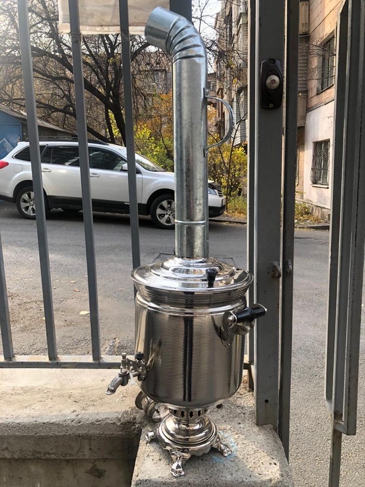 Новый латунный Самовар на дровах Тула 5л, 7 л
