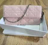 Christian Dior кожаный лакированный клатч  Cannage Lady Dior