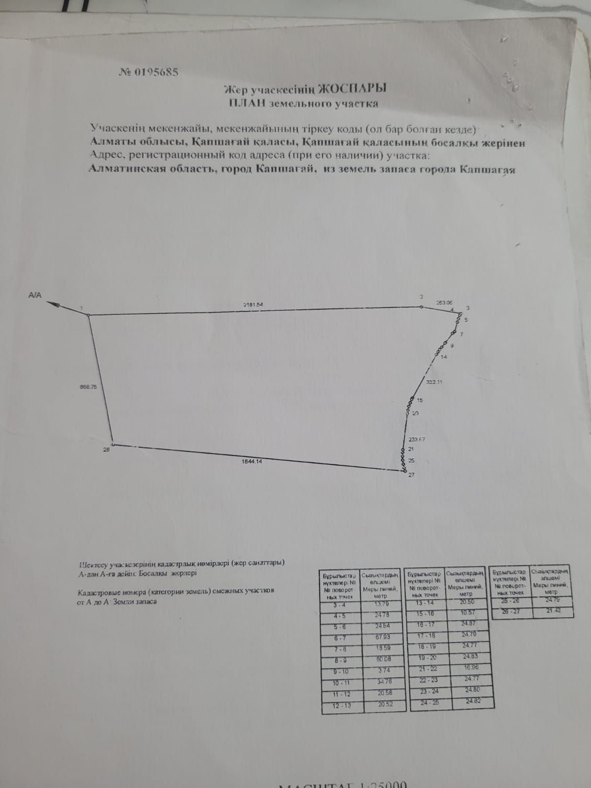 Продам участок Капчагай
