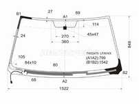Стекло лобовое с обогревом щеток TOYOTA KLUGER/HIGHLANDER 00-07 Toyota