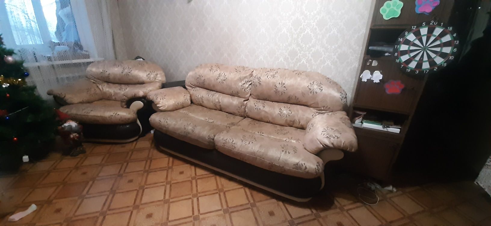 Мягкая мебель. Диван и 2 кресла