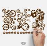 Трафарет шестерёнки для рукоделия, росписи мебели, стен, блокнотов,