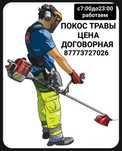 Покос травы триммером