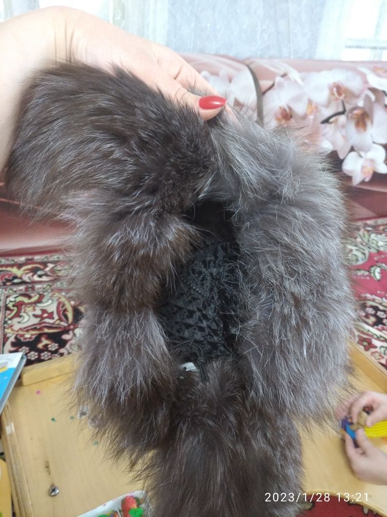 Шапка детская из чернобурки 15.000 т.