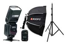 Комплект вспышка Triopo TR-950II + синхронизатор + октобокс + стойка