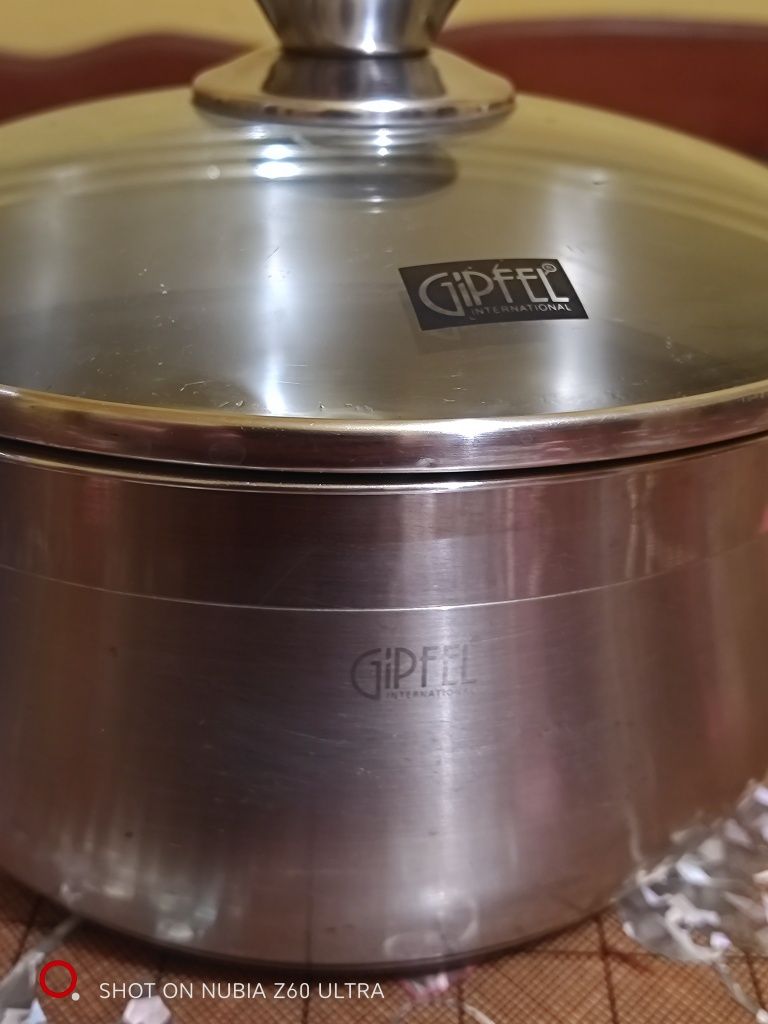 Оригинальная посуда из нержавейки Gipfel 4л с сеткой, 2л