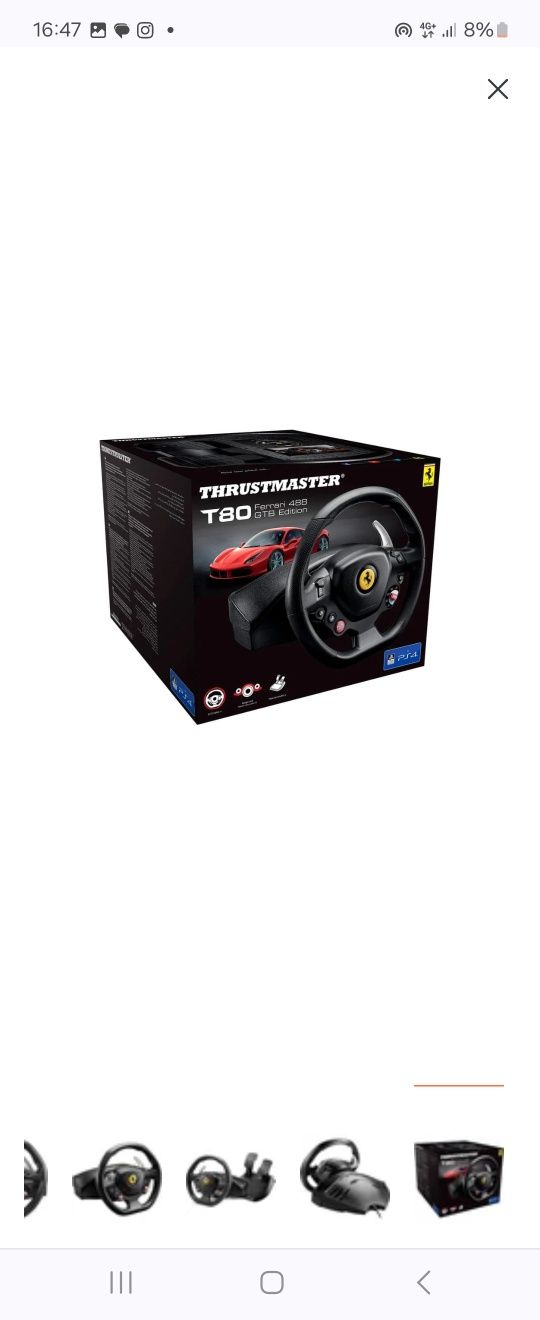 Игровой руль PS4 Thrustmaster T80 Ferrari 488 GTB Edition (в хороше