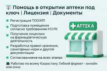 Открытие аптеки под ключ - лицензия, ТОО/ИП