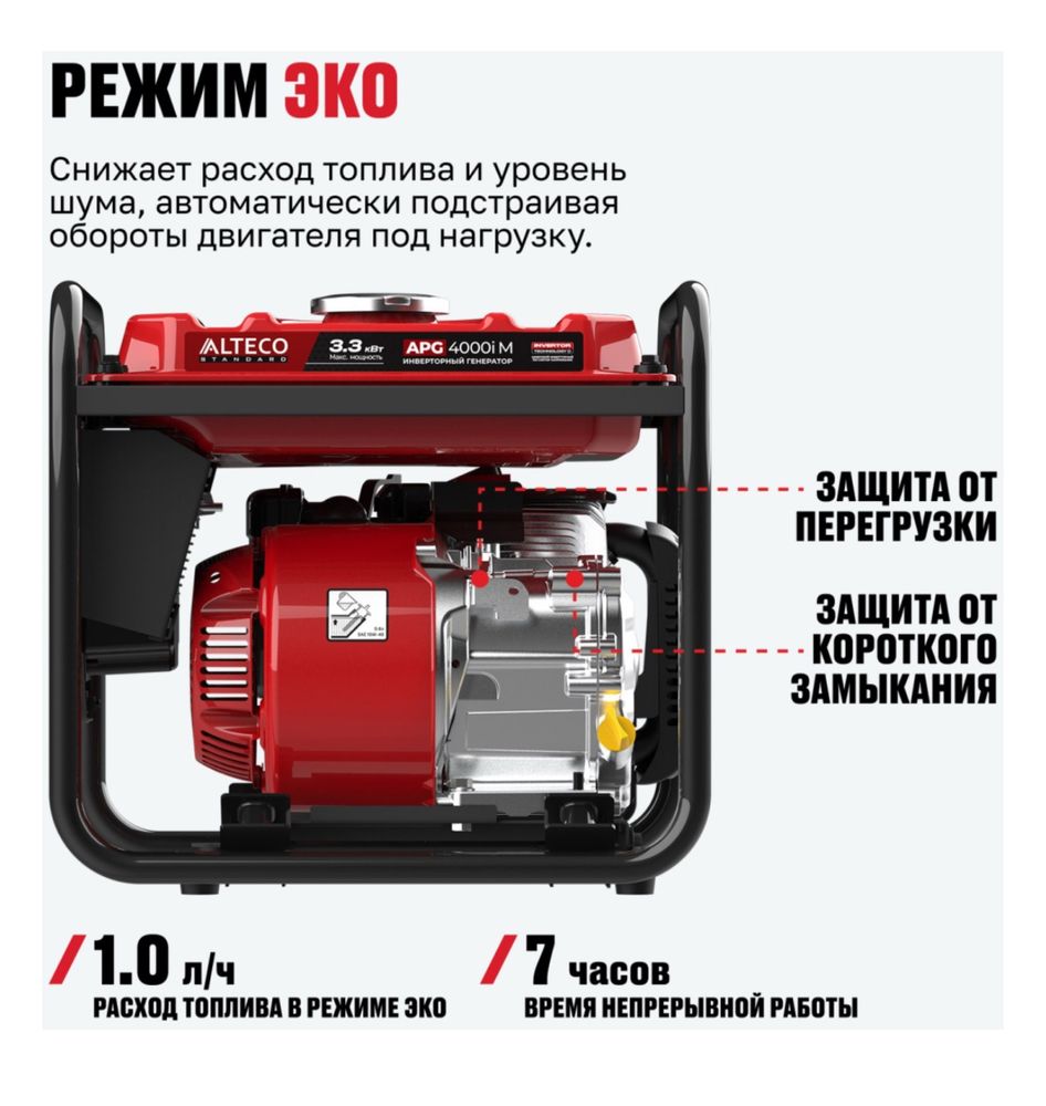 Генератор бензиновый Инверторный 3.3 кв Алтеко
