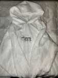 ethereal white plush  hoodie