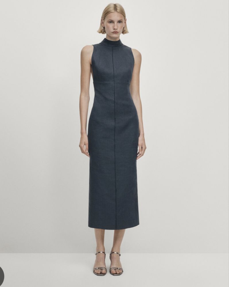 Платье лен massimo dutti studio
