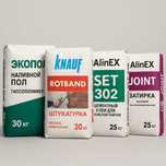 Сухие смеси AlinEX, Knauf, TTS, Экопол и др. — в наличии, Алматы